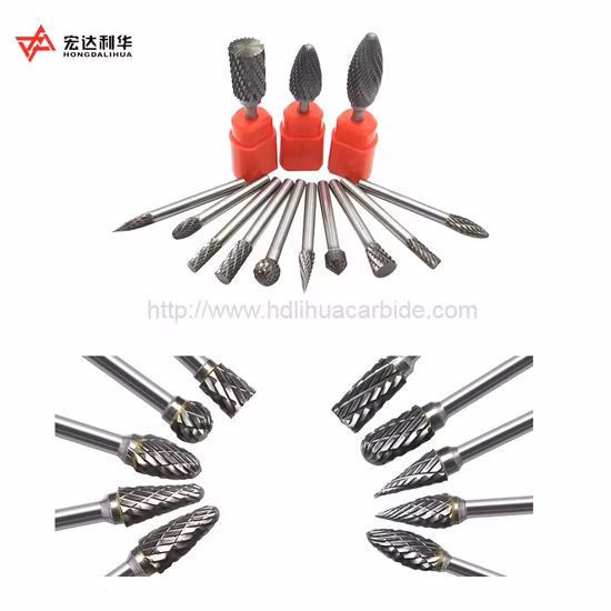 1/8′′ Shank Solid Carbide Burrs, Rotary Cutters, Rotary Files with 3mm, 6mm, 8mm, 10mm, 12mm, 16mm Shank Diameter with Single or Double Cutters
