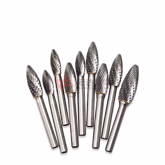 1/8′′ Shank Solid Carbide Burrs, Rotary Cutters, Rotary Files with 3mm, 6mm, 8mm, 10mm, 12mm, 16mm Shank Diameter with Single or Double Cutters