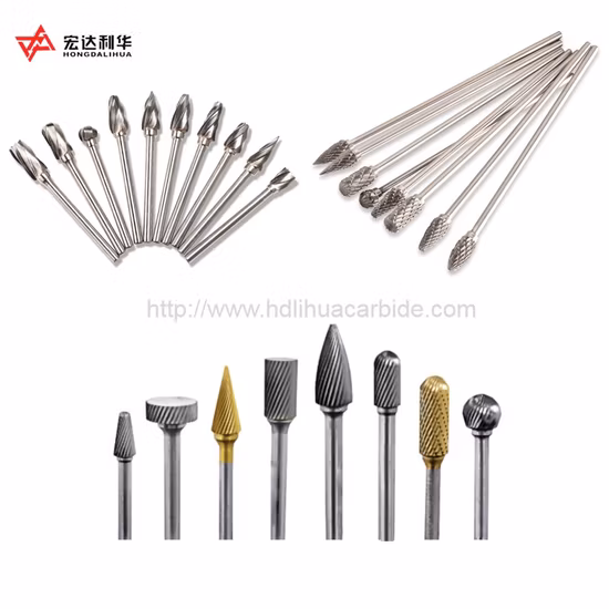 1/8′′ Shank Solid Carbide Burrs, Rotary Cutters, Rotary Files with 3mm, 6mm, 8mm, 10mm, 12mm, 16mm Shank Diameter with Single or Double Cutters