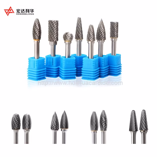 1/8′′ Shank Solid Carbide Burrs, Rotary Cutters, Rotary Files with 3mm, 6mm, 8mm, 10mm, 12mm, 16mm Shank Diameter with Single or Double Cutters