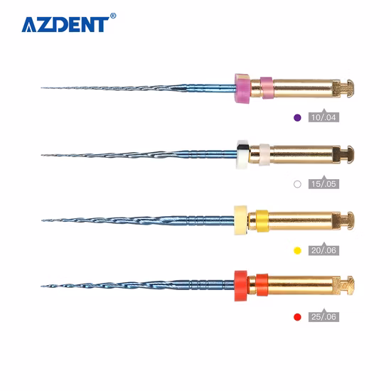 Azdent Dental Blue Root Canal Engine utilizza la lima rotante Niti in vendita 25 mm, lima dentale n. 10-20